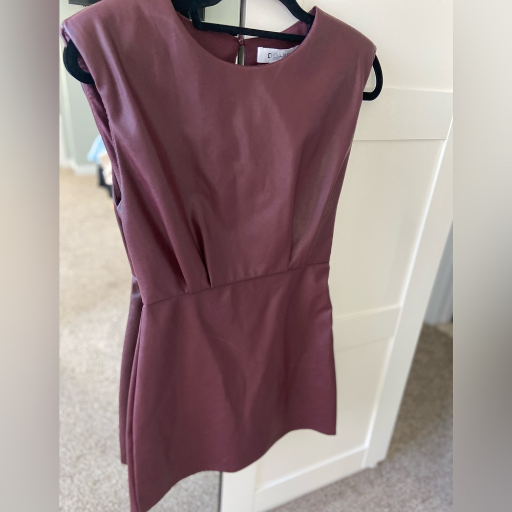 Faux leather wine dress